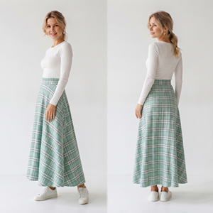 Wholesale Women Plaid Flannel <b>Skirt</b> Floor Length Women Street Style <b>Skirts</b> Long Length Women Flare <b>Skirts</b> <b>Winter</b> Wear Warm <b>Skirt</b> - Product Image 4