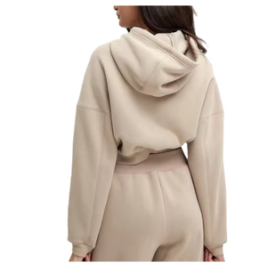 OEM Customized Women's Autumn Winter Crop Top Suit 2 Piece Tracksuit Women Long Sleeve Set Hooded Sports Suits Women Tracksuit - Product Image 3