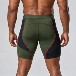 Pantalones Cortos de Compresión para Hombre, Color Verde Oliva y Negro, de Secado Rápido, Transpirables, Deportivos, de Cintura Media, Elásticos y Ajustados - Product Image 6
