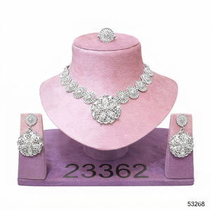 Parure de bijoux fantaisie plaqué or 24 carats, style vintage Dubaï, comprenant boucles d'oreilles, bracelets, peignes et broches en alliage de zinc, pour l'anniversaire aux États-Unis - Product Image 3