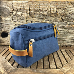 Neceser de lona y cuero vintage, organizador de viaje impermeable, estuche de cosméticos para hombre LCTB-0012 - Product Image 3