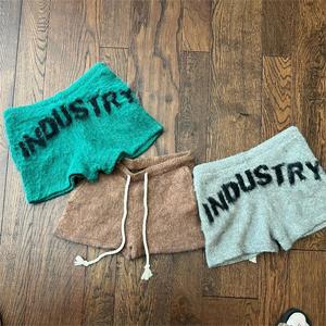 Custom Men Mohair Shorts Fuzzy Wool High Quality Streetwear Casual Shorts - Product Image 5