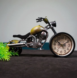 Handcrafted DIY Vintage Retro Motorcycle Model <b>Clock</b> Made Iron UV Plated Finish Christmas Souvenir for Home Decoration Gift - Product Image 1