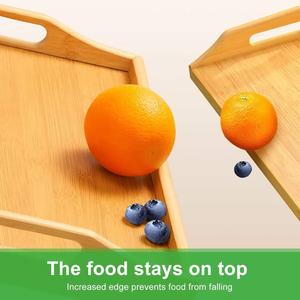 Bandeja de Servir Decorativa de Bambú Extra Grande para Té, Café, Desayuno, Otomana, Tipo Butler - Product Image 5