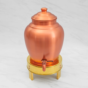 100% <b>Copper</b> Eco-Friendly Bar <b>Accessories</b> Water Dispenser Large Capacity Beverage Pitcher Lid Modern Finish <b>Home</b> Wedding - Product Image 5