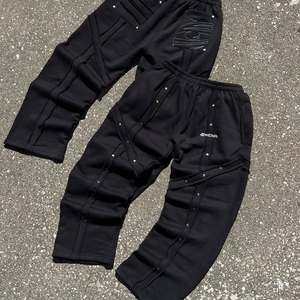 Streetwear Men's Embroidery Straight Leg American Hip Hop Double Waist Pants Wash Acid Sweatpants - Product Image 1