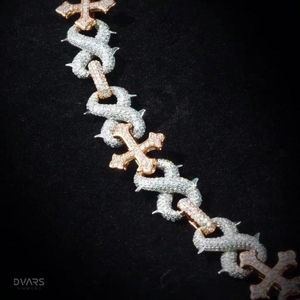 Colgante Iced Cross Link de Moissanita VVS1, Plata de Ley, Lujo Hip Hop, Joyería Unisex para Fiesta - Product Image 3