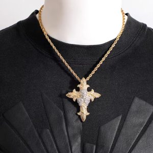 Colgante de Calavera con Incrustaciones de Diamantes, Tono Dorado, Estilo Gótico Hip Hop, Joyería para Hombre - Product Image 4