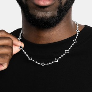 Collier chaîne à maillons en moissanite de luxe pour homme, en argent 925, bijoux de créateur, élégant, scintillant, cadeau personnalisé, accessoire de mode - Product Image 4