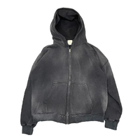 Sweat à capuche personnalisé haut de gamme en coton 100% épais, délavé à l'acide, avec patchs, épaules tombantes et broderies, style streetwear hivernal