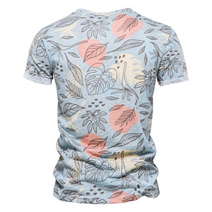 Camiseta de Manga Corta para Hombre, Cuello Redondo, Color Sólido, Corte Regular, Informal, Verano, 100% Algodón, Tejido Transpirable - Product Image 5