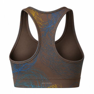 High Impact Racerback Women Sports <b>Bra</b> Printed Padded Yoga Top Breathable Fitness Gym Wear Workout <b>Bra</b> for Women Wholesale - Product Image 3