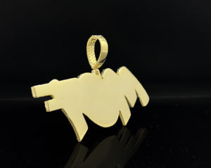 Collar con Colgante de Diamantes de Imitación, Chapado en Oro, Estilo Rapero - Product Image 4