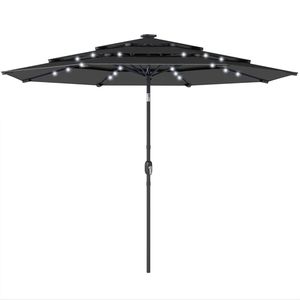 Ombrellone Nero da Esterno per Terrazzo, Ombrellone Solare da Giardino - Product Image 5