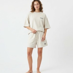 Custom Solid Color Summer <b>Twin</b> <b>Set</b> for Women Youth and Adults Wholesale Cotton T Shirts With Shorts <b>Twin</b> <b>Set</b> Elastic Waist - Product Image 1