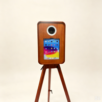 Nouvelle cabine photo vintage en bois Starrayjia DSLR 2026, idéale pour les rassemblements et événements avec iPad de 12,9 pouces