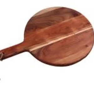 Tabla de cortar redonda de madera artesanal con asa de cuerda, de acacia natural, ecológica, apta para lavavajillas, para aperitivos y queso - Product Image 1