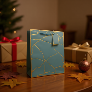 Borsa Regalo ILAN 26x32x10cm Taglia M con Design a Motivo Craquelé per Regali - Product Image 3