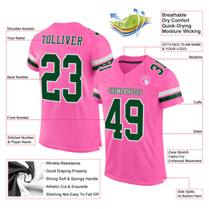 Camiseta de Fútbol Rosa Personalizada, Malla Verde y Blanca, Auténtica, de Alta Calidad, Transpirable, Ropa Deportiva, Camiseta de Alto Rendimiento Atlético - Product Image 3