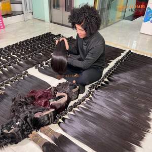 Vente en gros 100% Cuticules brutes alignées Vierge Os de cheveux humains droit Double tirage 10A 12A 15A Vendeurs de paquets de cheveux bruts vietnamiens - Product Image 1