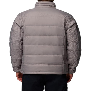 Custom Men's Gray Puffer Jacket Hooded Collar Zipper Closure <b>Waterproof</b> Eco-Friendly Polyester Winter Casual Wear - Product Image 4