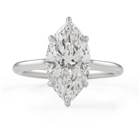 Bague solitaire de luxe en diamant de laboratoire taille marquise 3,35 ct, certifiée IGI, pour femme, idéale pour mariage et fiançailles