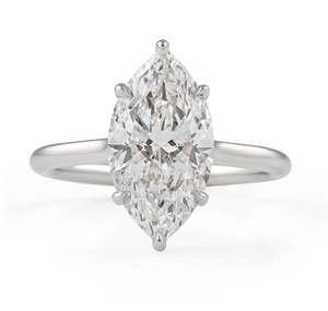 Bague solitaire de luxe en diamant de laboratoire taille marquise 3,35 ct, certifiée IGI, pour femme, idéale pour mariage et fiançailles - Product Image 2