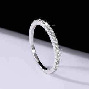 Anillo de Eternidad de Plata de Ley 925 de Alta Calidad SPJ con Moissanita Color D, Anillo de Boda Apilable para <span class=keywords><strong>Mujer</strong></span> - Product Image 3