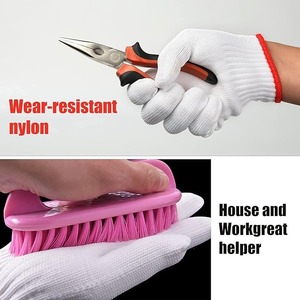 Gants de sécurité personnalisables en nylon de calibre 7/10 Gants en coton fabriqués en usine Caoutchouc Polyester pour la protection des équipements de jardin - Product Image 3