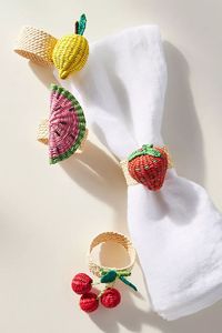 Handmade Fruit Shape Napkin Rings Set Of 4 Bohemian Style <b>Table</b> Decoration For Home Use - Product Image 1