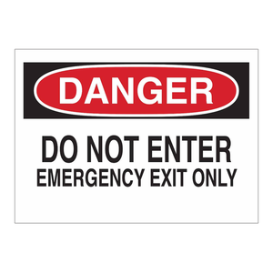 Panneau de signalisation en PVC « Danger, ne pas entrer, sortie d'urgence uniquement » pour les installations industrielles et publiques - Product Image 2