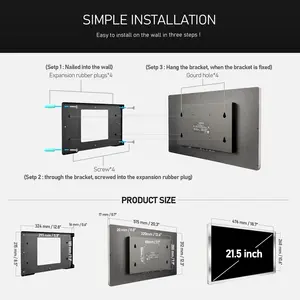 Wholesale Android 4K 1080P TV Mirror Smart Touch 32 27 21.5 19 15.6 Inch Waterproof Bathroom Glass Screen