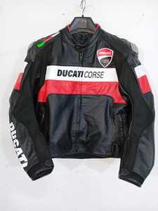 Blouson de moto Ducati Corse en cuir, manches longues, imperméable, coupe-vent, unisexe, toutes saisons, design color block, Cordura - Product Image 1