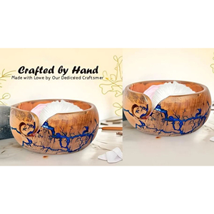 Handmade Ceramic Yarn Bowl with Yarn Guide for Crochet and Knitting Decorative Pottery Yarn Bowl Yarn Holder for Knitting - Product Image 1