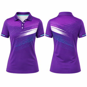 New <b>Custom</b> Sublimation Women Tennis <b>Dress</b> Set Short Sleeve Shirt Matching Skirt 100% Polyester Gradient Color Quick Dry High - Product Image 5