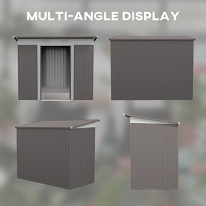 Caseta de Almacenamiento de Acero Plateada para Exteriores de 8x4 pies, Fácil de Montar, con Puertas con Cerradura y Ventilación, para Herramientas de Jardín - Product Image 5