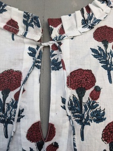 Robe en gaze de coton imprimée à la main, style bohème, dos nu, courte, pour l'été, 100% coton indien, imprimé floral, longue robe maxi pour femme - Product Image 5