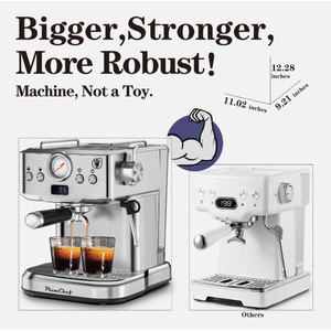 W1002P292436 Macchina da Caffè Espresso Professionale Semiautomatica 1350W 20 Bar con Montalatte, Monodose per Caffè Concentrato - Product Image 3