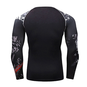 Wholesale Custom Heat-Transfer <b>Printed</b> Breathable Anti-Bacterial 100% Polyester MMA Rash Guard for Men's Short Sleeve <b>Surfing</b> - Product Image 1