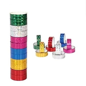 Ruban adhésif décoratif holographique coloré en vrac pour l'artisanat, l'emballage cadeau et la décoration créative, ruban multicolore - Product Image 1