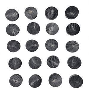 Vintage Water Buffalo Horn <b>Buttons</b> Jet Black Western Traditional Natural Handcrafts 4-Hole Flatback Beaded Eco-Friendly Bulk - Product Image 4