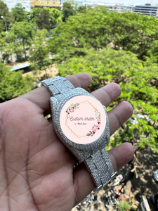 Montre Mécanique Analogique Royale Argentée Personnalisée pour Homme Femme, Cadran 41mm Orné de Diamants Moissanite, Design Glaçé - Product Image 4