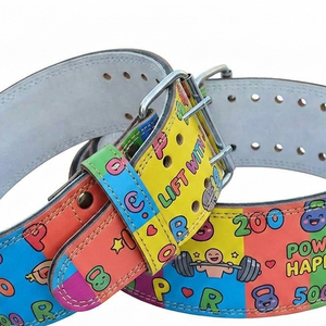 Power-lifting Prong Anime Belt <b>Back</b> <b>Support</b> Gym Trainer Anime Belts 10MM Weightlifting Double Prong Printed Belt - Product Image 2