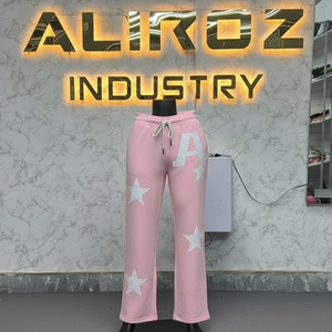 Customizable Cotton Sweat Pants Breathable Solid Loose Fit Mid Waist Casual Street Style <b>Trouser</b> - Product Image 5