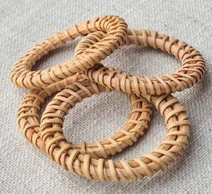 Anneaux de serviette en rotin, style bohème, en osier, pour décoration de mariage, centres de table, en canne naturelle - Product Image 1