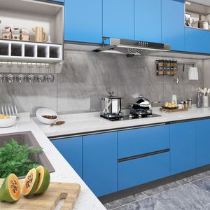 Le pellicole per mobili in PVC autoadesive in 196.9 "x 35.4" in azzurro migliorano lo stile e la protezione dei tuoi mobili - Product Image 1