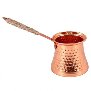 Modern Pure Hammered Turkish Copper Coffee Pot Traditional Coffee <b>Maker</b> With Durable Wooden Handle Wholesale Factory Supplies - Product Image 3