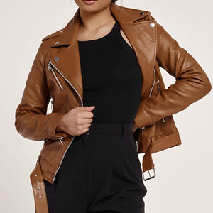 Chaqueta de Cuero Genuino para Mujer, Diseño Exclusivo y Popular, Chaqueta Sólida para Chicas - Product Image 5