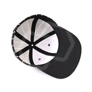 Gorra de Béisbol Negra a Rayas, Gorra Snapback de Ala Plana, 6 Paneles, Color en Contraste, Unisex, Deportiva, Casual, Servicio OEM, Gorra Clásica - Product Image 2