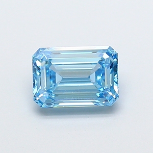 SHRILIKE JEWELS Diamante Suelto de 1.50 Quilates, Corte Esmeralda, Color Azul Intenso, Cultivado en Laboratorio, Certificado IGI, Claridad VVS, para Anillos de Compromiso - Product Image 1